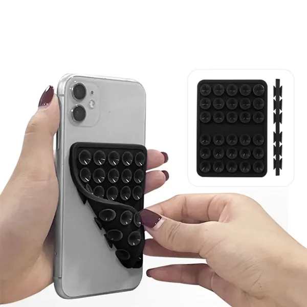 Silicone phone holder with suction cups on both sides plus laser... from ASI 37218 Athena Promo (tm)