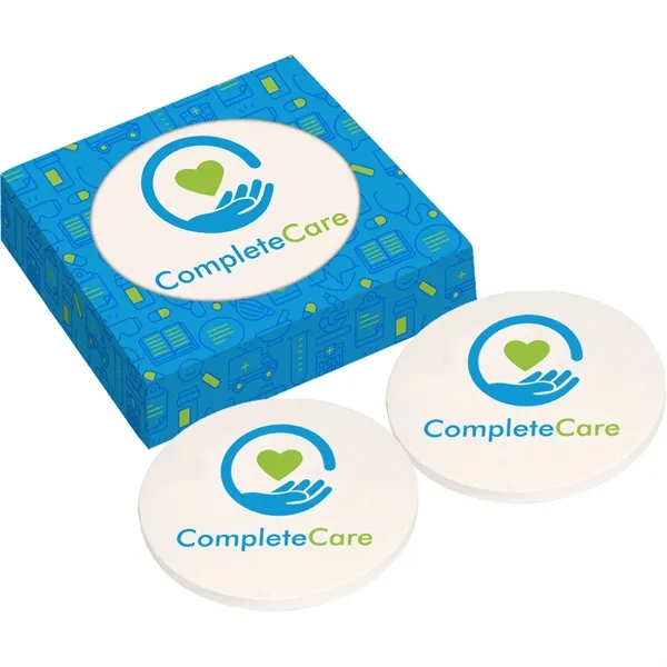 4 1/4" x 1/4" ceramic coaster set with full-color box and... from ASI 54100 Fields Manufacturing Inc / TargetLine®