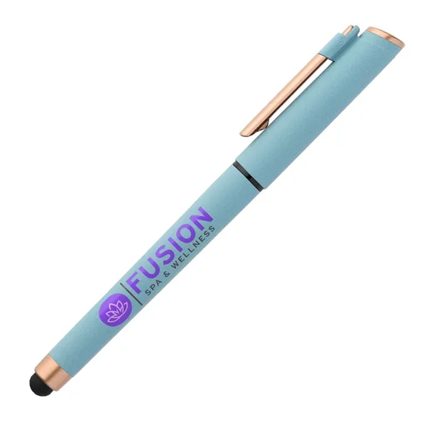 The Memphis Rose Gold Plastic Gel Pen features a stone-finish ABS... from ASI 62088 IDProductsource