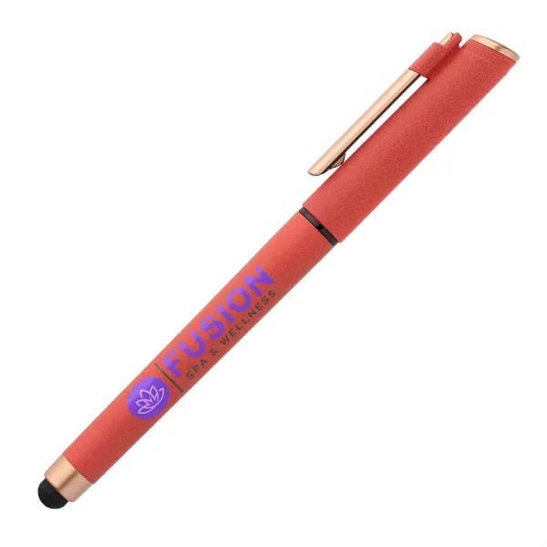 The Memphis Rose Gold Plastic Gel Pen features a stone-finish ABS... from ASI 62088 IDProductsource