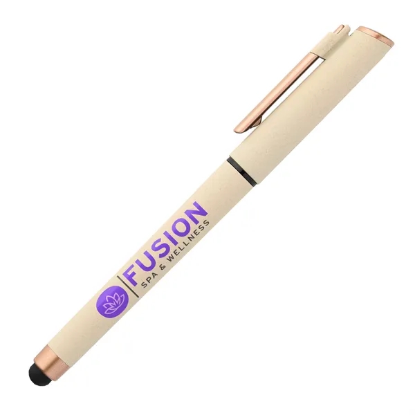 The Memphis Rose Gold Plastic Gel Pen features a stone-finish ABS... from ASI 62088 IDProductsource