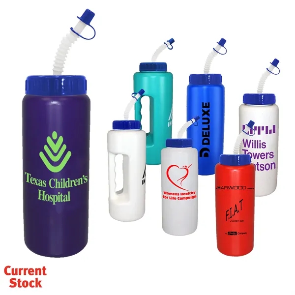32 oz Grip Bottle with Flexible Straw... from ASI 30270 Aakron Line