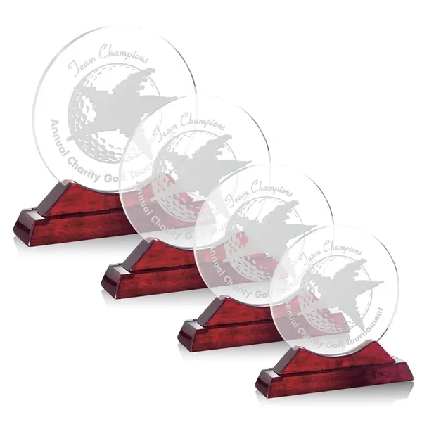 Round starfire award with an elegant piano finished rosewood base.... from ASI 84592 St Regis Group / St Regis