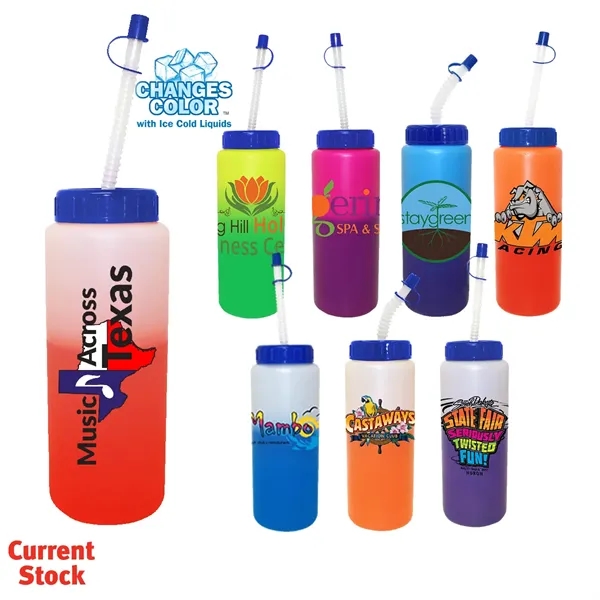 Mood™ 32 oz. Sports Bottle With Flexible Straw, Full Color... from ASI 30270 Aakron Line