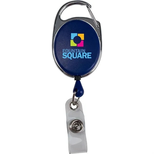 Translucent carabiner style retractable badge holder with silver trim.... from ASI 54100 Fields Manufacturing Inc / TargetLine®