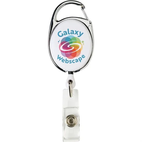 Translucent carabiner style retractable badge holder with silver trim.... from ASI 54100 Fields Manufacturing Inc / TargetLine®