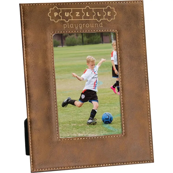 6 3/4" x 8 3/4" x 3/8" rustic leatherette photo frame... from ASI 74601 Calico