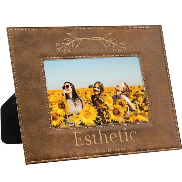 6 3/4" x 8 3/4" x 3/8" rustic leatherette photo frame... from ASI 74601 Calico