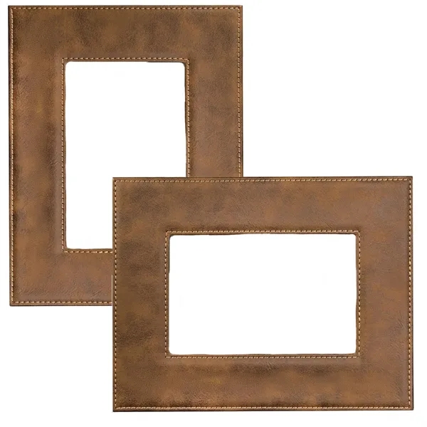 6 3/4" x 8 3/4" x 3/8" rustic leatherette photo frame... from ASI 74601 Calico