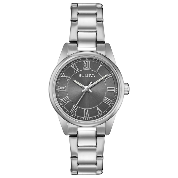 Ladies Silver Bracelet Watch with round grey sunray dial with roman... from ASI 86230 Selco