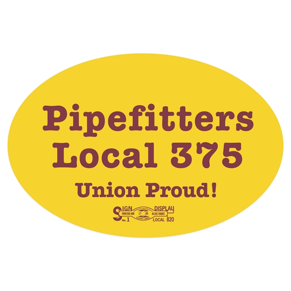 1 3/4" x 2 5/8" yellow oval decal made of yellow... from ASI 56950 Gill Studios Inc / Gill-Line®