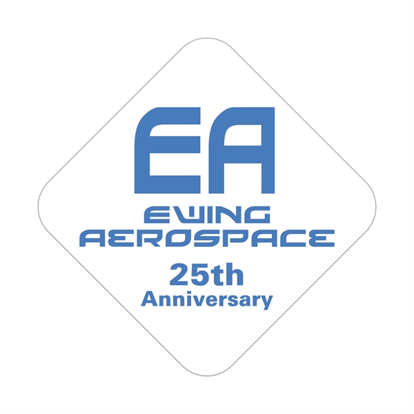 2 1/4" x 2 1/4" diamond decal made of white vinyl... from ASI 56950 Gill Studios Inc / Gill-Line®