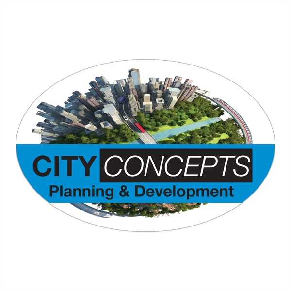 2" x 3" oval full color decal made of white vinyl... from ASI 56950 Gill Studios Inc / Gill-Line®