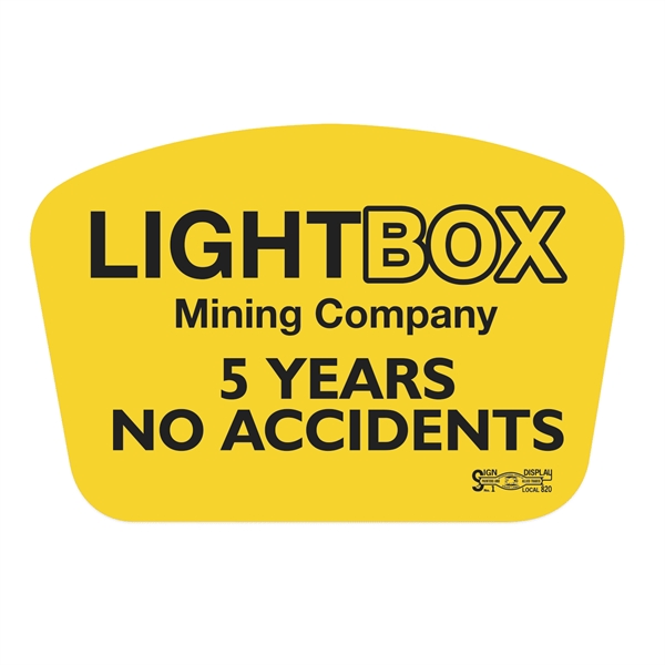 2" x 3" curved rectangle decal made of yellow vinyl in... from ASI 56950 Gill Studios Inc / Gill-Line®