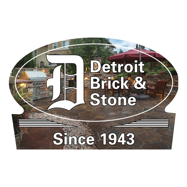 1 3/4" x 2 5/8"" oval decal with a rectangle bottom... from ASI 56950 Gill Studios Inc / Gill-Line®