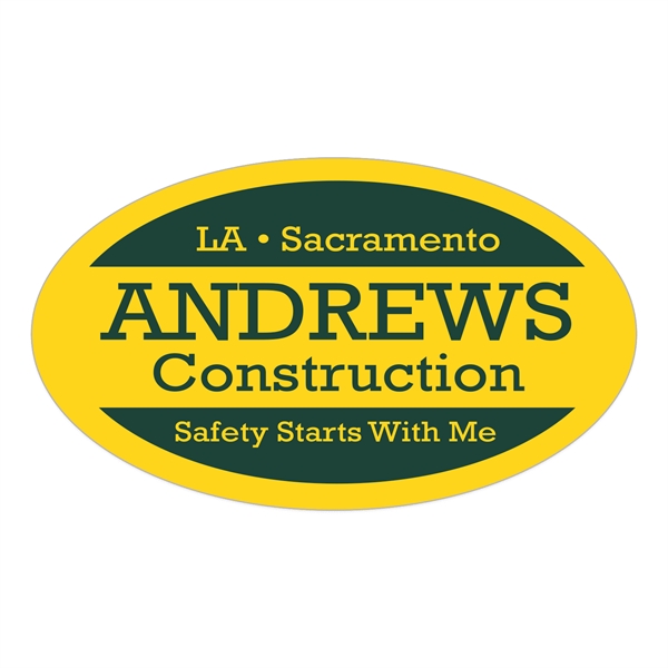 1 3/4" x 3" decal with oval shape made of yellow... from ASI 56950 Gill Studios Inc / Gill-Line®