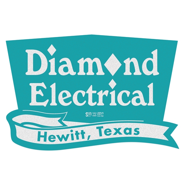 1 3/4" x 2 5/8" white reflective decal with trapezoid and... from ASI 56950 Gill Studios Inc / Gill-Line®