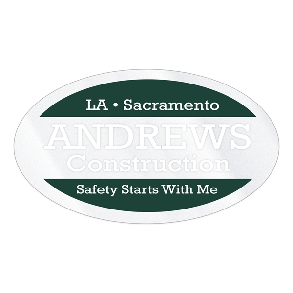 1 3/4" x 3" decal with oval shape made of frosty... from ASI 56950 Gill Studios Inc / Gill-Line®
