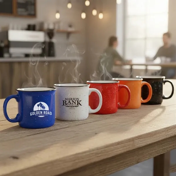 Speckled, coffee ceramic mug. Improve your marketing performance during trade shows... from ASI 41511 Brainchild USA Inc / BrainChild Gift Club