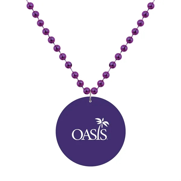 Medallion Beads,  33" Necklace, 7 MM Bead, 2.5" Medallion.... from ASI 90859 Tempo Industries Inc / Tempo