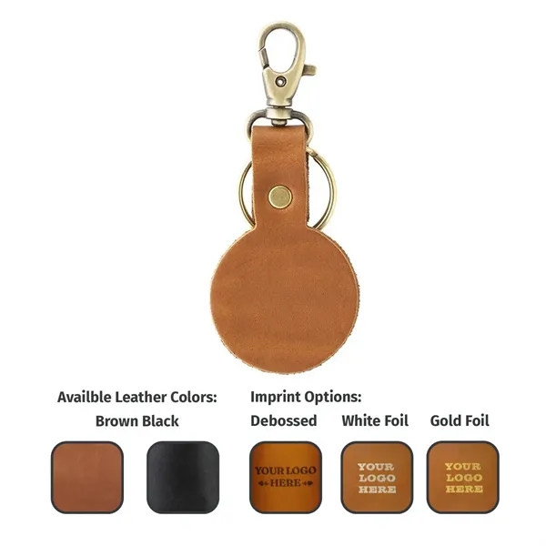 100% Full Grain Round Leather Keychain with Small Clasp... from ASI 75126 Oowee Products / OOWEE PRODUCTS