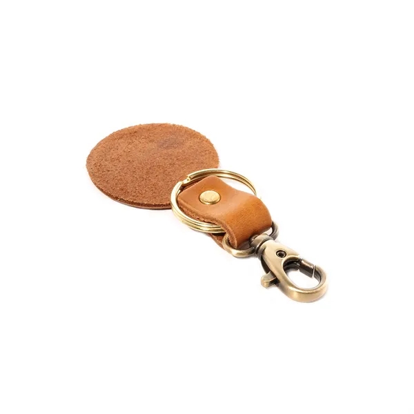 100% Full Grain Round Leather Keychain with Small Clasp... from ASI 75126 Oowee Products / OOWEE PRODUCTS