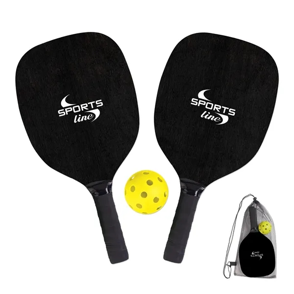 Pickleball set with two wood pickleball paddles with grips, one pickleball... from ASI 90859 Tempo Industries Inc / Tempo