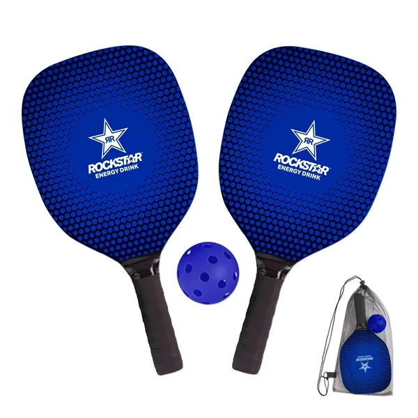 Pickleball set with two wood pickleball paddles with grips, one pickleball... from ASI 90859 Tempo Industries Inc / Tempo