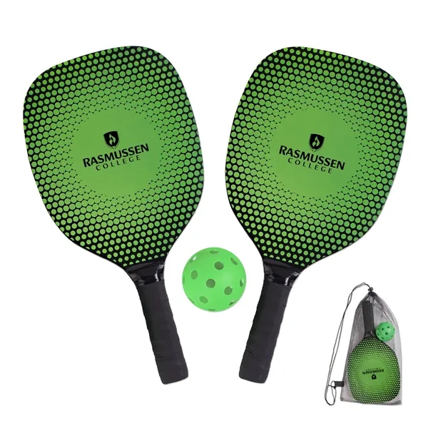 Pickleball set with two wood pickleball paddles with grips, one pickleball... from ASI 90859 Tempo Industries Inc / Tempo