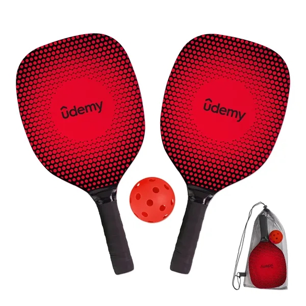 Pickleball set with two wood pickleball paddles with grips, one pickleball... from ASI 90859 Tempo Industries Inc / Tempo