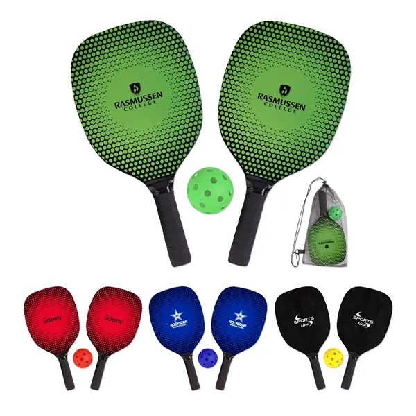 Pickleball set with two wood pickleball paddles with grips, one pickleball... from ASI 90859 Tempo Industries Inc / Tempo