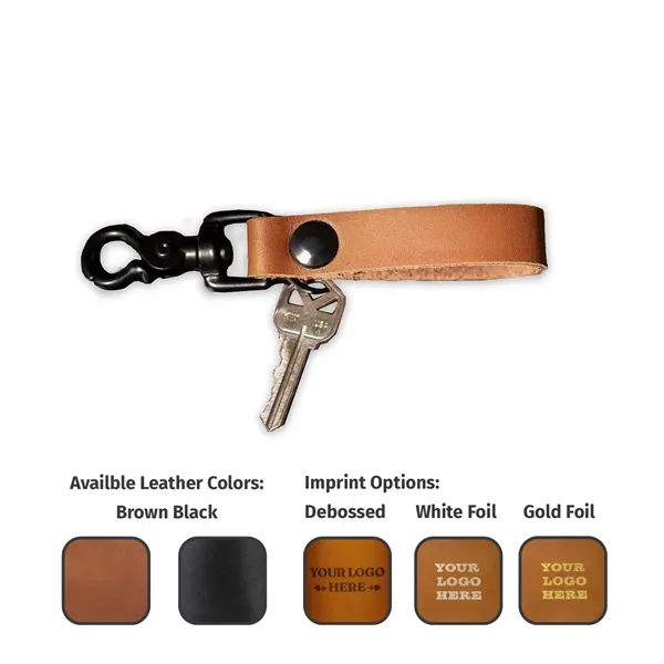 Belt Loop SLIM Leather Keychain ZINC Scissor Clip + ring... from ASI 75126 Oowee Products