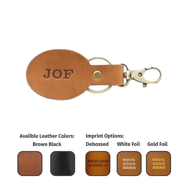 Item #OP-113K-B Oval Keychain with Small Clasp + Spit Ring