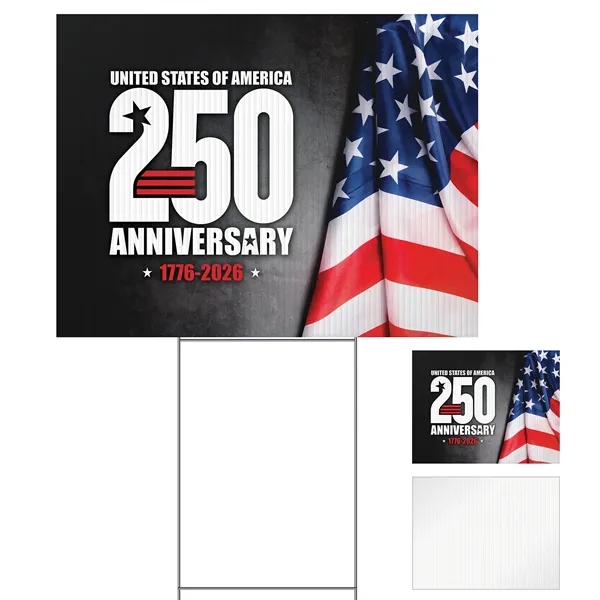 24" x 18" 4 mil Corrugated Single Sided Yard Sign with... from ASI 80228 Quinn