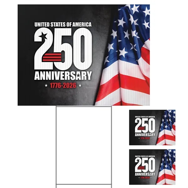 24" x 18" 4 mil Corrugated Double Sided Yard Sign with... from ASI 80228 Quinn