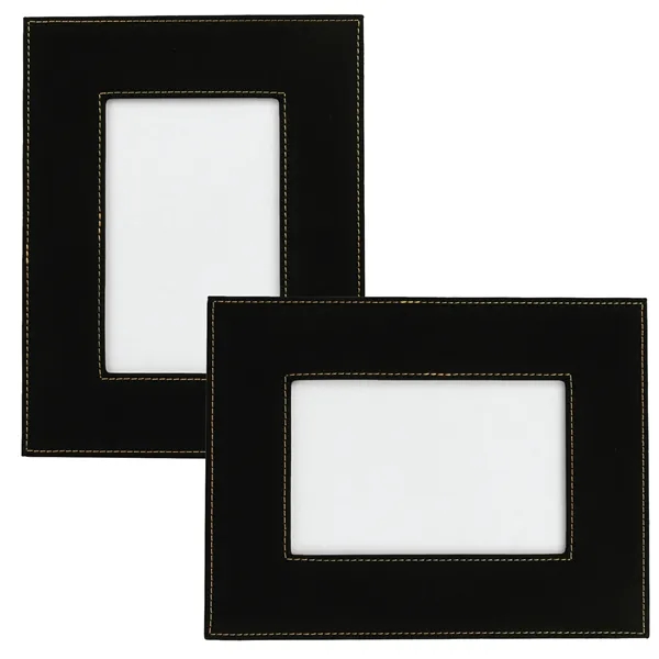 6 3/4" x 8 3/4" x 3/8" black leatherette photo frame... from ASI 74601 Calico