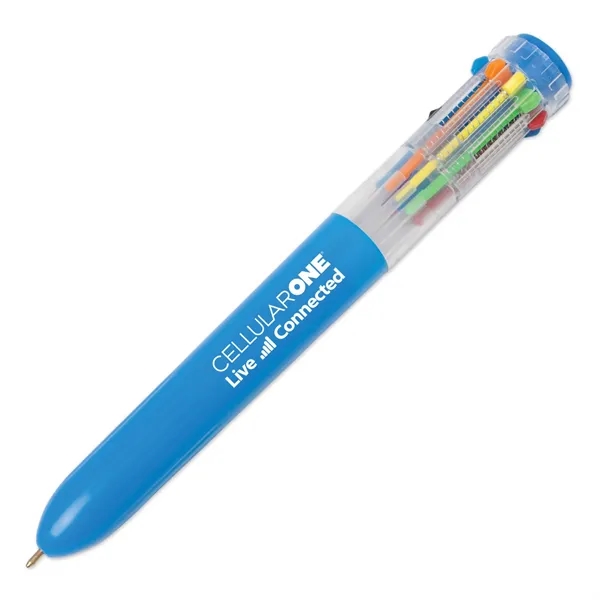 Assortment of retractable neon barrel pens feature 10 different ink colors.... from ASI 90859 Tempo Industries Inc / Tempo