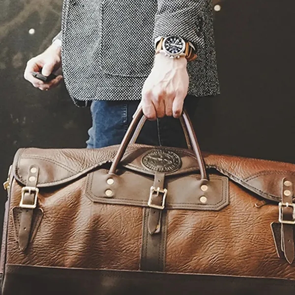 The Bison Leather Duffel will become a piece of your time-honored... from ASI 46170 Compass Industries Inc