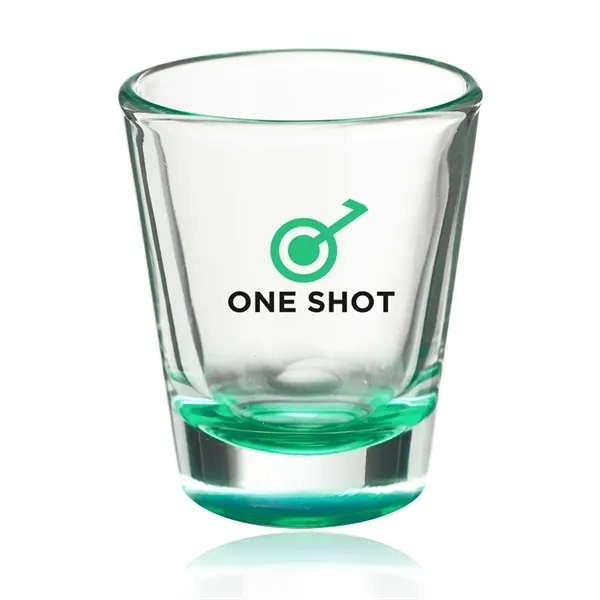 1.75 oz. personalized clear shot glass with sheer rim and thick... from ASI 39552 BEL Promo