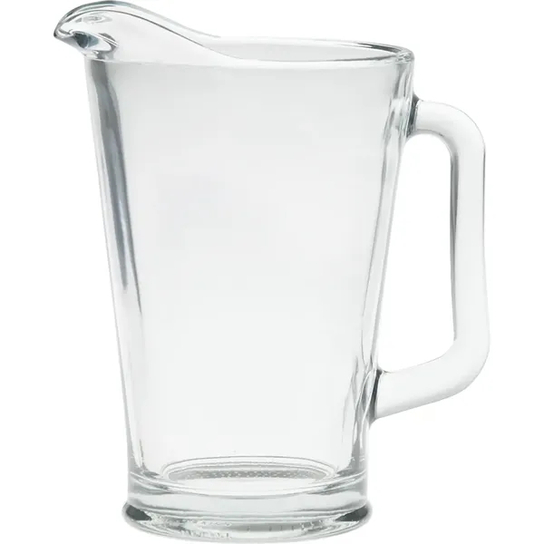 60 oz. glass pitcher with handle and curved pouring spout.... from ASI 71920 Moderne Glass Company Inc / Glass America®