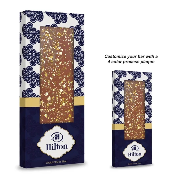 3.5 oz. Belgian chocolate bar topped with gold flakes; includes 4-color... from ASI 71685 Midnite Snax®