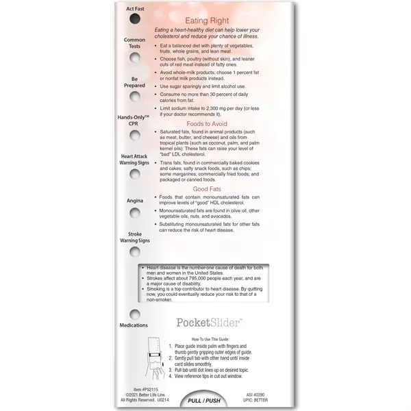 Pocket Slider - Good Nutrition.... from ASI 54100 Fields Manufacturing Inc / Better Life Line