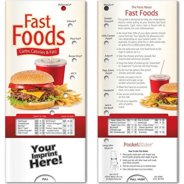 Pocket Slider™ - Fast Foods... from ASI 54100 Fields Manufacturing Inc / Better Life Line