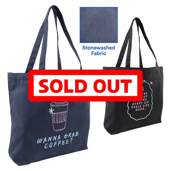 12 oz cotton canvas stonewashed tote (20"W x 15"H x 5"G)... from ASI 37980 Bagworld