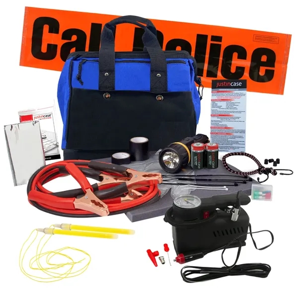 63 Piece roadside emergency kit with 24 hr. roadside assistance.... from ASI 63698 Justin Case®