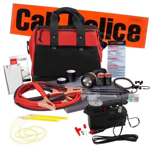 63 Piece roadside emergency kit with 24 hr. roadside assistance.... from ASI 63698 Justin Case®