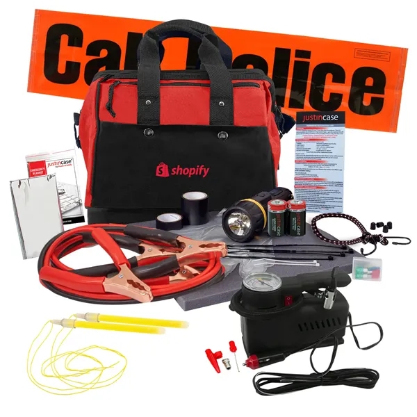 63 Piece roadside emergency kit with 24 hr. roadside assistance.... from ASI 63698 Justin Case®