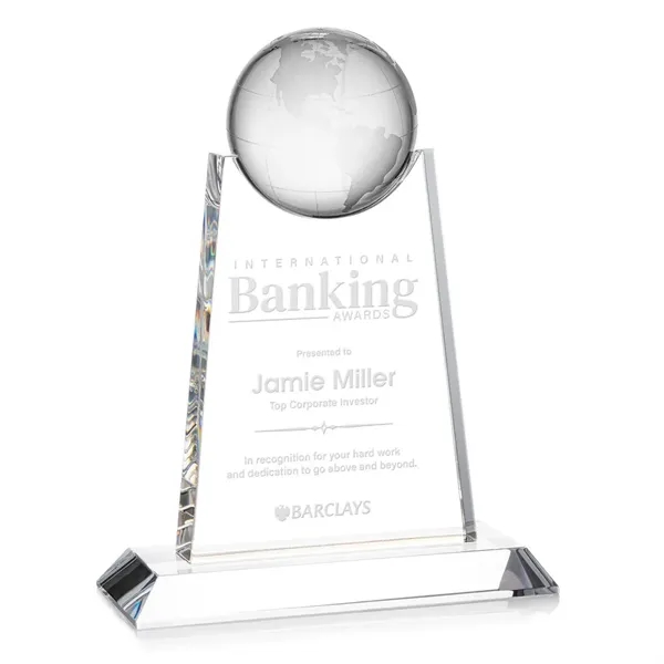 Optical crystal award topped with an optical globe.... from ASI 84592 St Regis Group / St Regis