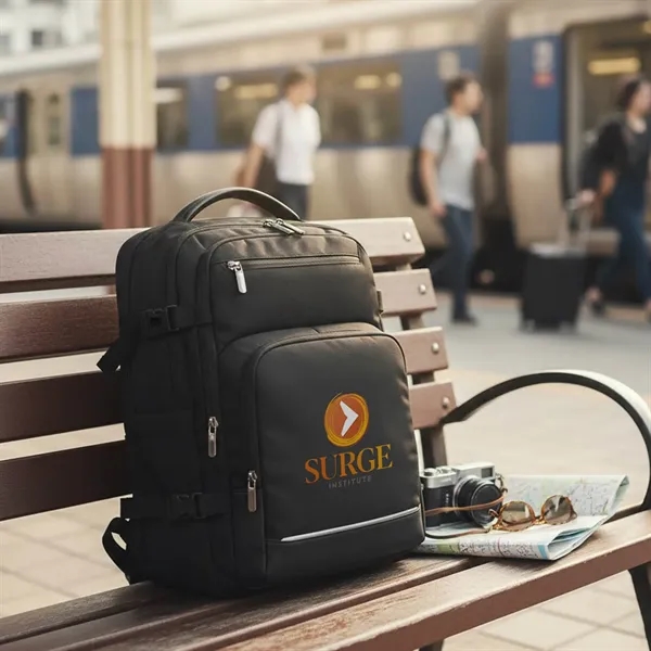 Main compartment with two-way zippered closure, Middle zippered compartment with organizer,Two... from ASI 41511 Brainchild USA Inc / BrainChild Gift Club