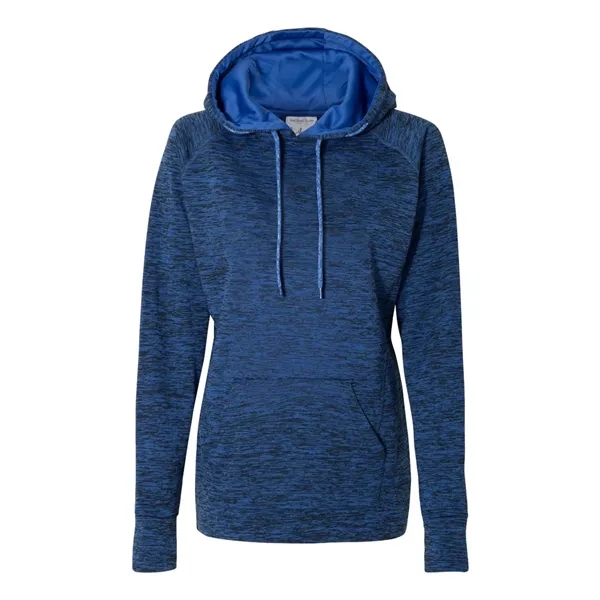 J. America Women's Cosmic Poly Fleece Contrast Hooded Pullover Sweatshirt, blank.... from ASI 84358 S&S Activewear